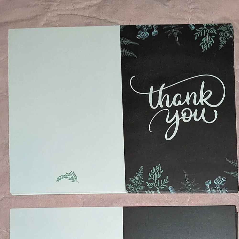 Last chance!20 Thank You Cards With Envelopes Blank Inside Extra Thick Cardstock